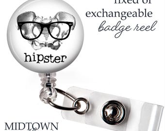 Hipster Badge Reel or Exchangeable Topper