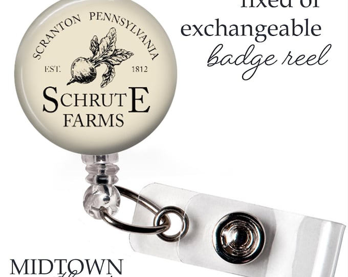 Schrute Farms Badge Reel or Exchangeable Topper