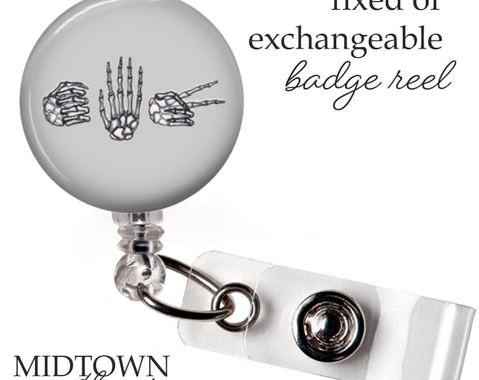 Rock Paper Scissors Badge Reel or Exchangeable Topper