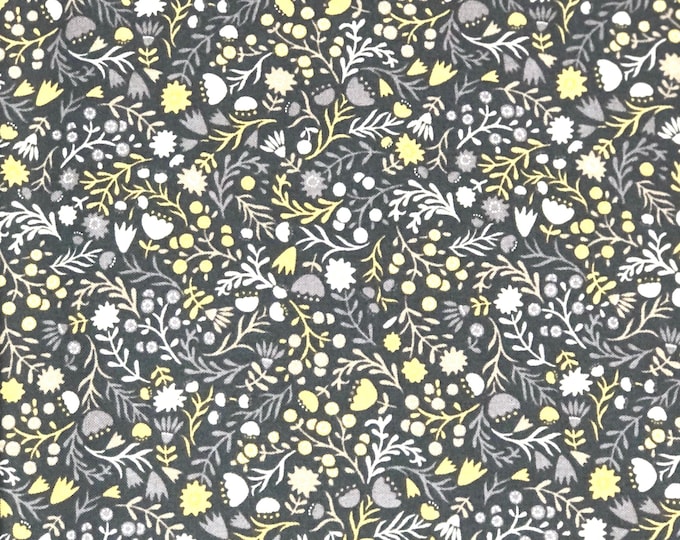 Yellow and Grey Floral Scrub Cap