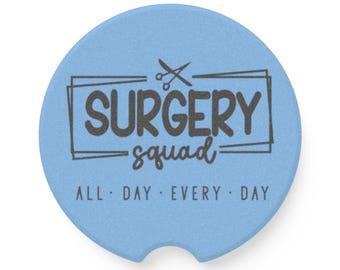 Surgery Squad Car Coaster, Nurse Gift, Medical Decor, Car Accessories, Everyday Humor