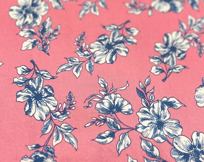 Blue Toile Fliral on Pink Scrub Cap