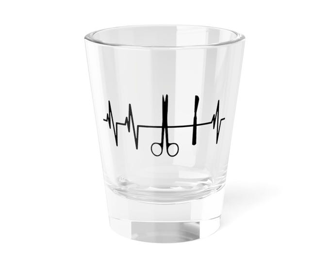 Heart Beat Medical Shot Glass - Perfect for Nurses, Doctors, Medical Students, Healthcare Celebrations, Party Favors, Graduation Gifts