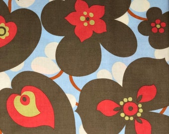 Large Floral on Blue Scrub Cap