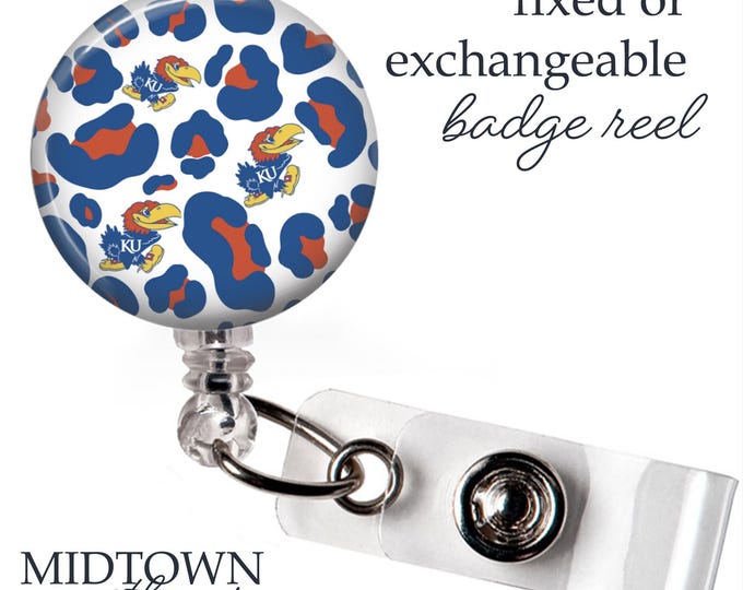 Jayhawk Cheetah Badge Reel or Exchangeable Topper