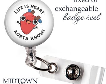 Life is Heart Badge Reel or Exchangeable Topper