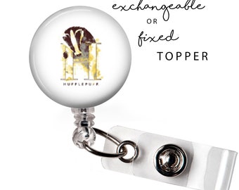 POP - Hufflepuff Watercolor Badge Reel or Exchangeable Button