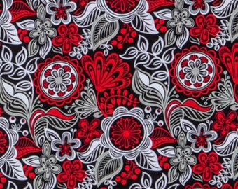 Red Floral Scrub Cap