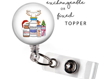 MED - Anesthesia Christmas Badge Reel or Exchangeable Button