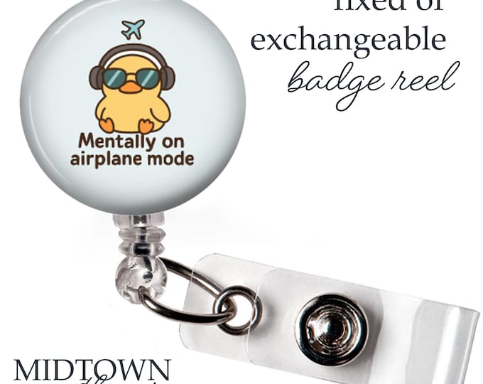 Airplane Mode Badge Reel or Exchangeable Topper