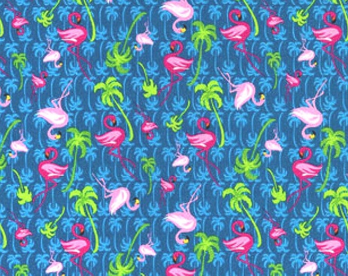 Flamingos and Palm Trees Scrub Cap