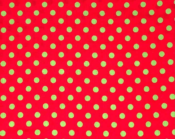 CHR - Lime Polka Dots on Red Scrub Cap