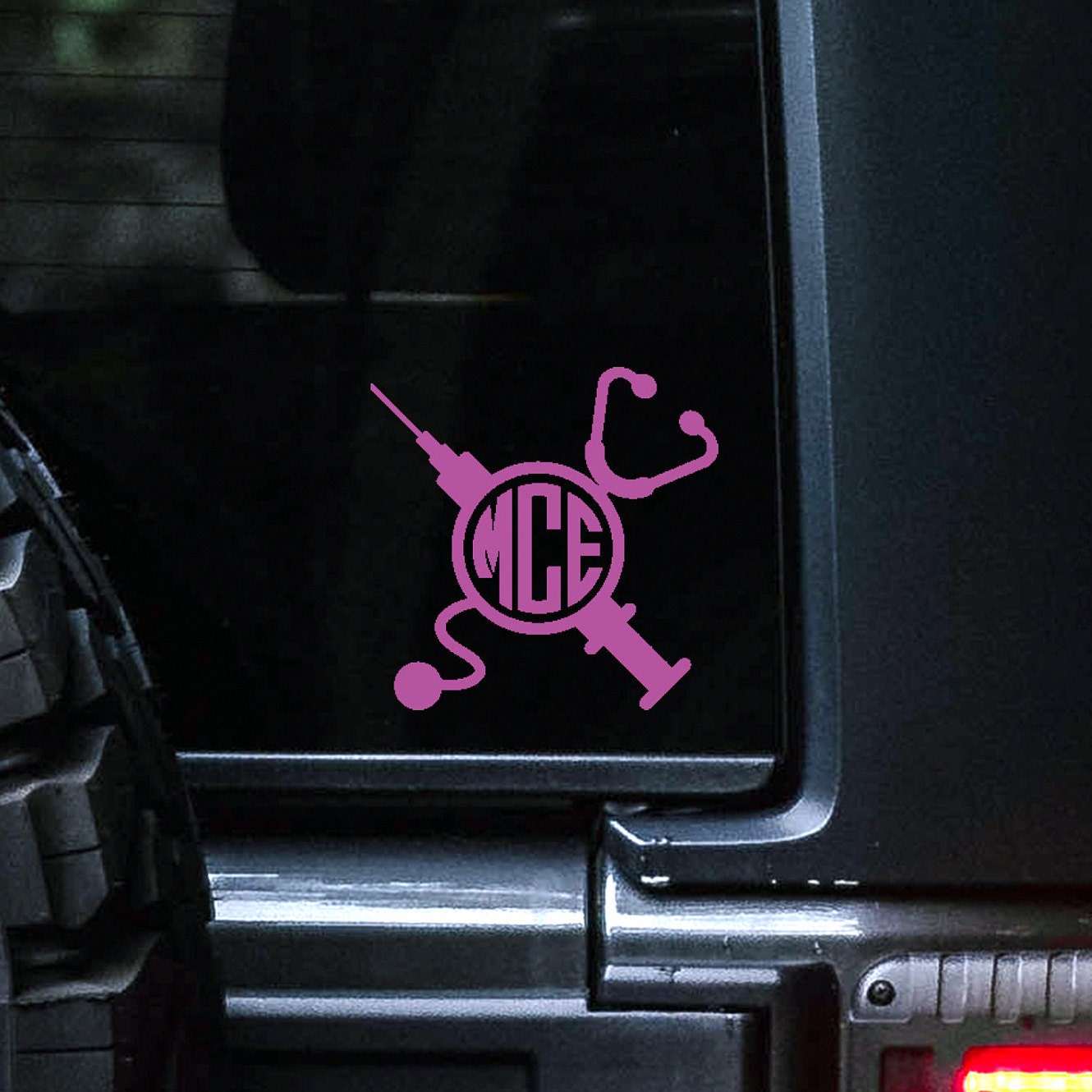 Monogrammed Medical Vinyl Car Decal Etsy