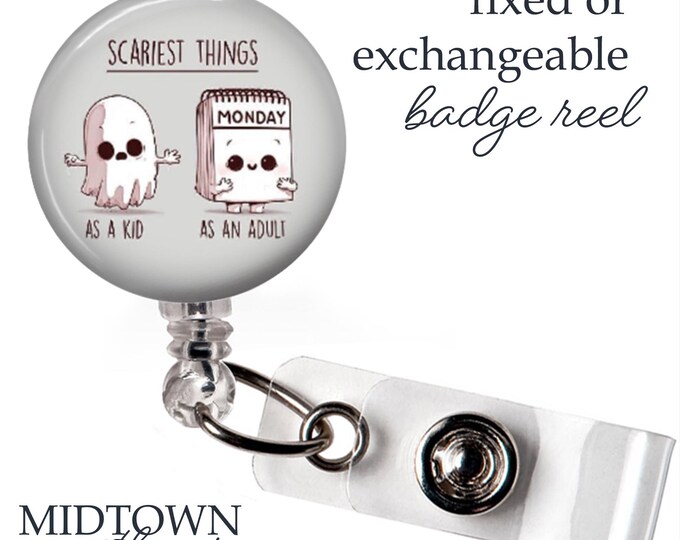 Scary Things Badge Reel or Exchangeable Topper