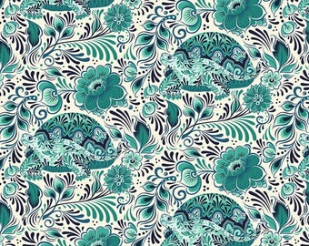Floral Turtles Scrub Cap