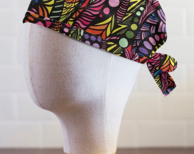 Mens Rainbow Zentangle Scrub Cap