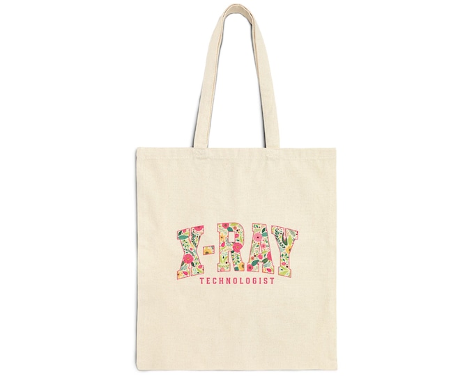 Floral X-Ray Technologist Cotton Canvas Tote Bag