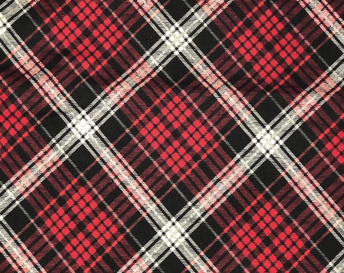 CHR - Red, Black, and Silver Plaid Scrub Cap