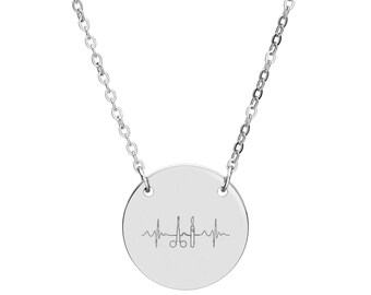 Surgery Circle Necklace, Heartbeat Engraved Jewelry, Gift for Her, Meaningful Keepsake