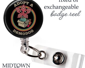Demodog Badge Reel or Exchangeable Topper