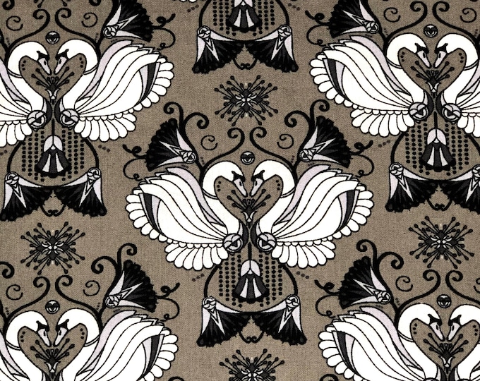 White Swans and Black Flowers Scrub Cap