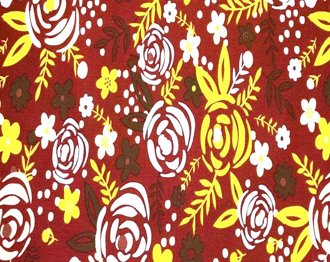 Gold Roses on Rust Scrub Cap