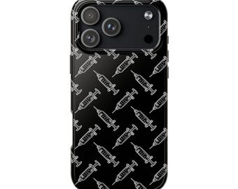 Syringe Pattern Tough Phone Cases, Perfect for Medical Professionals, Nurses, Doctor Gifts, Healthcare Accessories, Halloween Decor