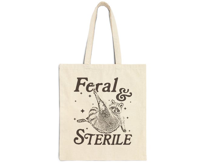 Feral & Sterile Cotton Canvas Tote Bag