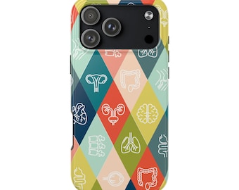 Colorful Pattern Tough Phone Cases | Unique Phone Accessories, Gift for Her, Durable Case, Trendy Phone Cover, Modern Design