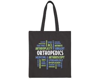 Medical Themed Cotton Canvas Tote Bag, Doctor's Gift, Nurse Tote, Healthcare Supplies, Eco-Friendly Shopping Bag