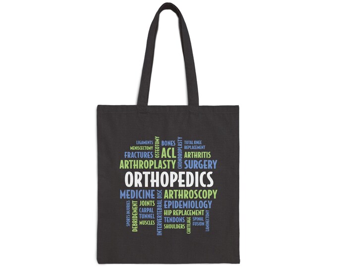 Medical Themed Cotton Canvas Tote Bag, Doctor's Gift, Nurse Tote, Healthcare Supplies, Eco-Friendly Shopping Bag