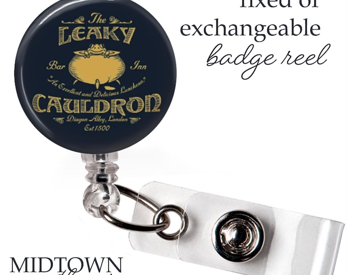 The Leaky Cauldron Badge Reel or Exchangeable Topper