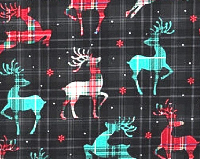 CHR - Plaid Reindeer Scrub Cap