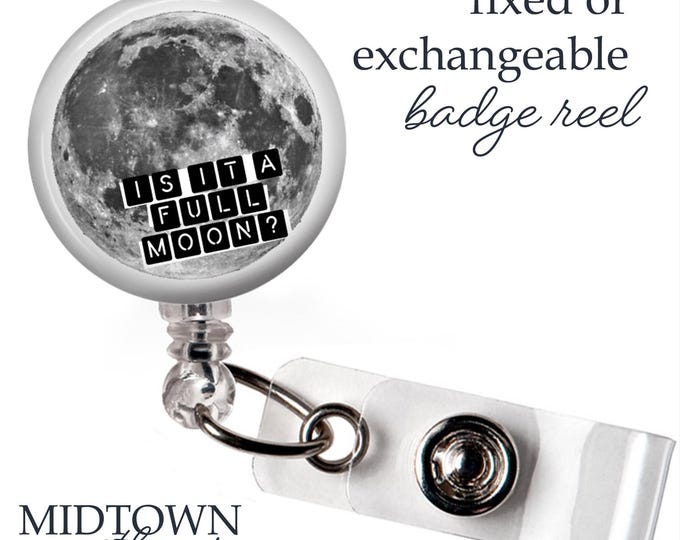 Full Moon Badge Reel or Exchangeable Topper