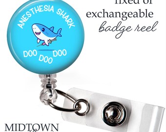 Anesthesia Shark Badge Reel or Exchangeable Topper