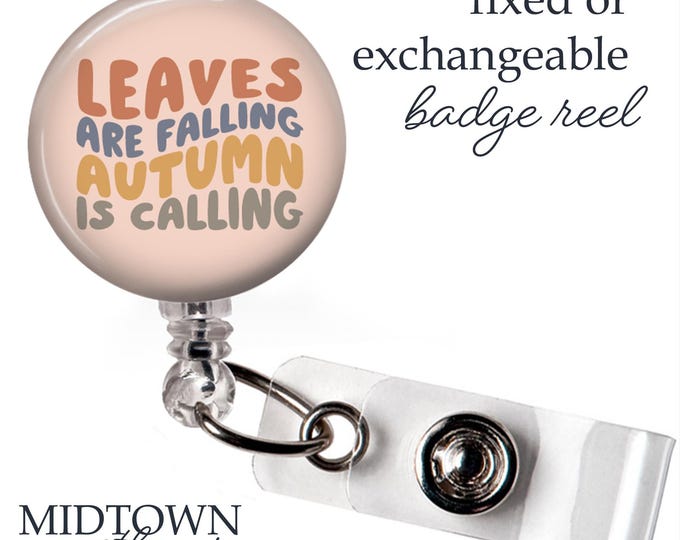 Leaves are Falling Badge Reel or Exchangeable Topper