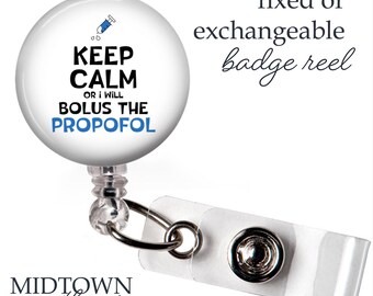 Propofol Bolus Badge Reel or Exchangeable Topper
