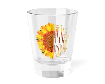 Sunflower Shot Glass, 1.5oz - Vibrant Floral Design, Perfect for Parties, Celebrations, Home Bar, Gifts