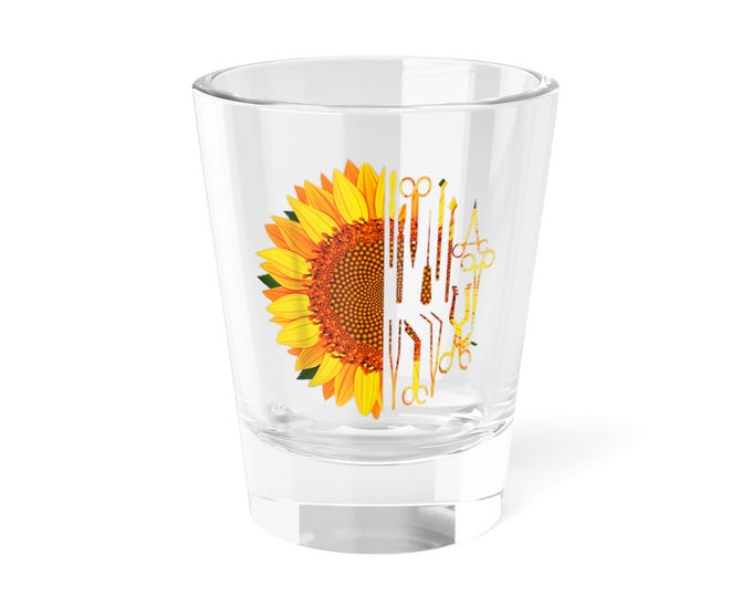 Sunflower Shot Glass, 1.5oz - Vibrant Floral Design, Perfect for Parties, Celebrations, Home Bar, Gifts