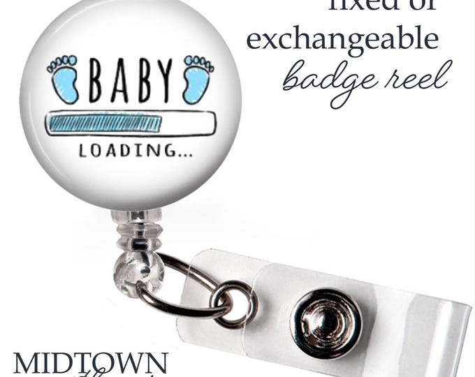 Baby Boy Loading Badge Reel or Exchangeable Topper