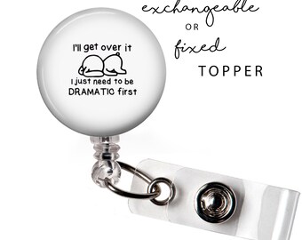 FUN - Dramatic Bunny Badge Reel or Exchangeable Button