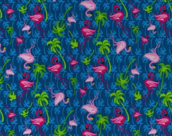 Flamingos and Palm Trees Scrub Cap