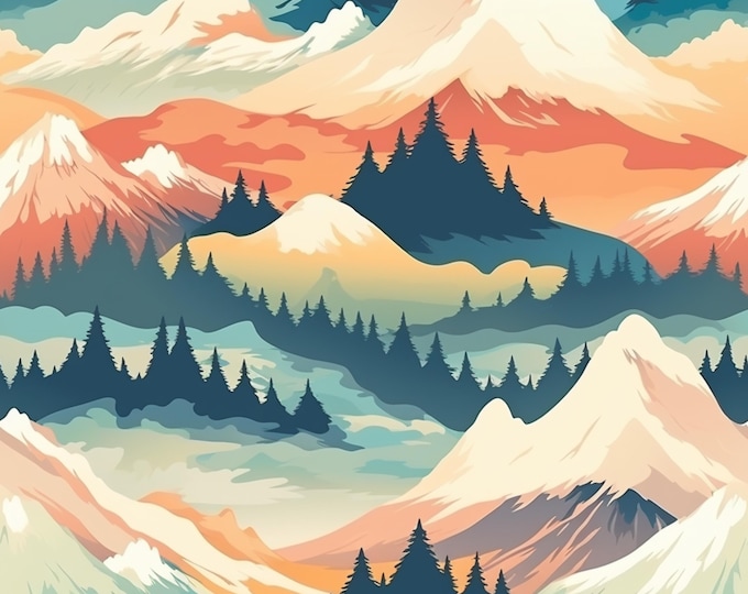 Mountain Landscape Scrub Cap