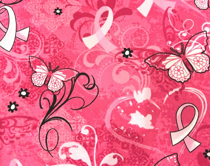 Breast Cancer Ribbons on Pink Scrub Cap