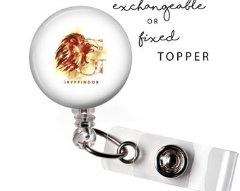 POP - Gryffindor Watercolor Badge Reel or Exchangeable Button