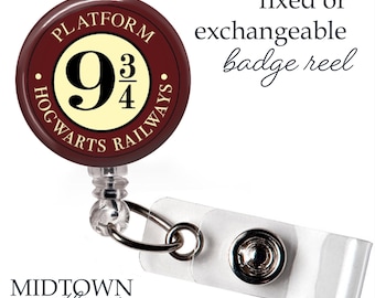 Platform 9 3/4 Badge Reel or Exchangeable Topper