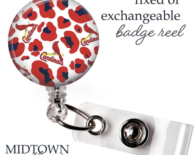 St Louis Cardinals Cheetah Badge Reel or Exchangeable Topper