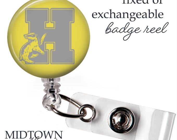 Hufflepuff H Badge Reel or Exchangeable Topper