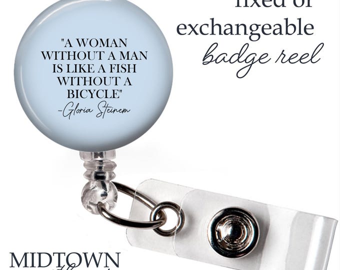 A Woman Without a Man Badge Reel or Exchangeable Topper