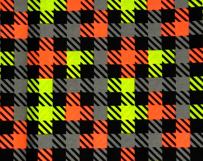 Neon Herringbone Scrub Cap